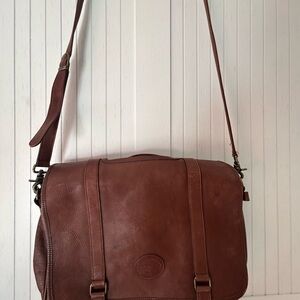 Classic Brown Leather Messenger Bag